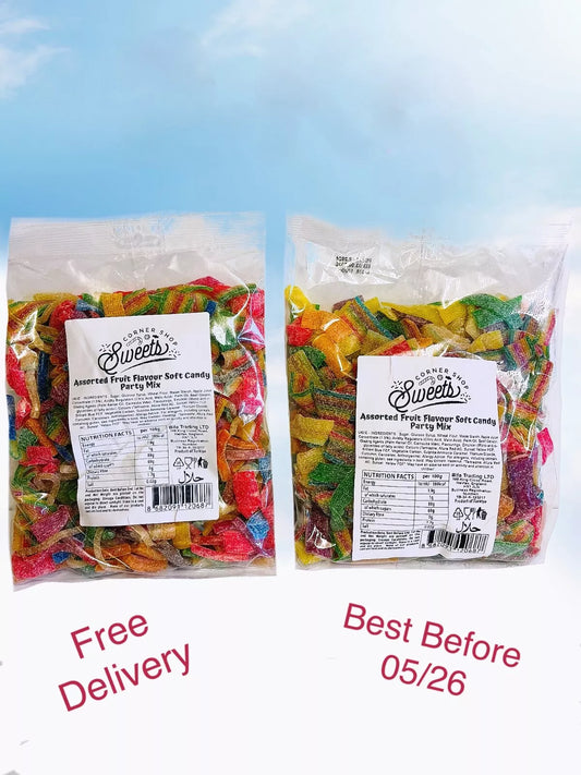 Assorted fruit soft candy party mix HALAL Long Dated