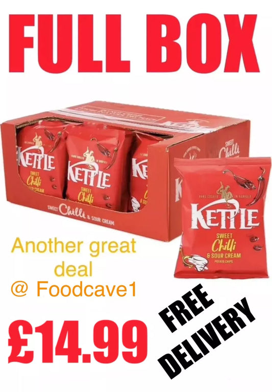 Kettle Crisps Sweet Chilli & Sour Cream 18x40g Bags BEST BEFORE 08/25