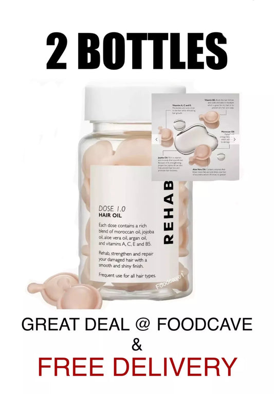 REHAB Hair Oil Dose 1.0 Capsules New & Sealed 2 Bottles x 60 Doses