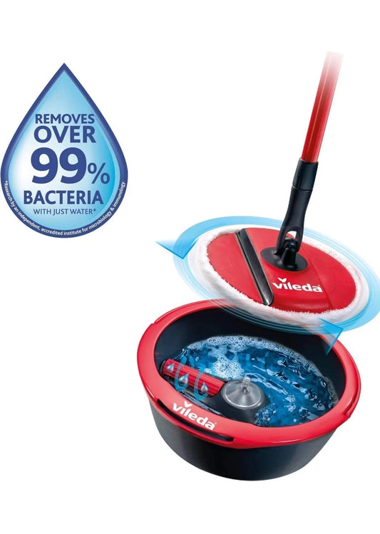 Vileda Spin & Clean Mop and Bucket Set, Spin Mop for Cleaning Floors